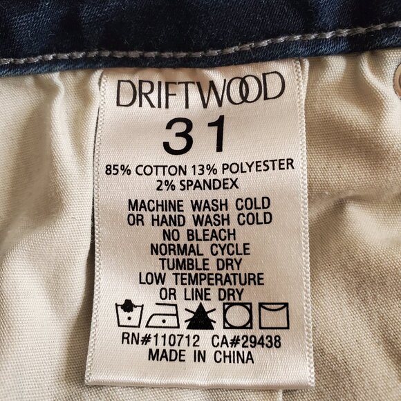 DRIFTWOOD SZ 31 Audrey Sundance Blue Denim Straight-leg Distressed Jeans - Picture 8 of 9